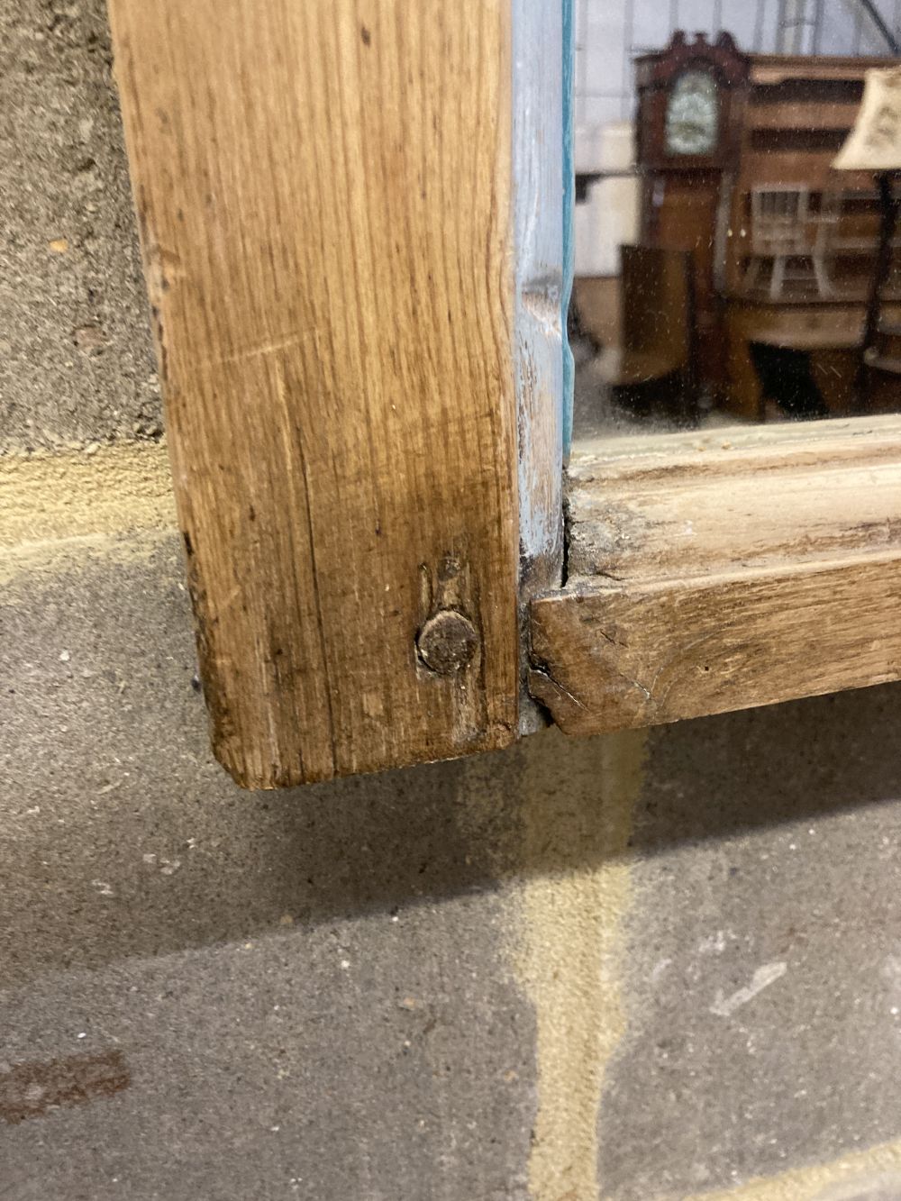 A Victorian pine framed arched wall mirror, width 90cm height 81cm